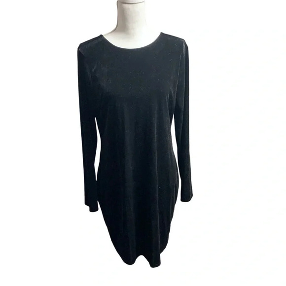 Cara Santana x Nine West black velour dress size XXL long sleeve - Picture 1 of 7